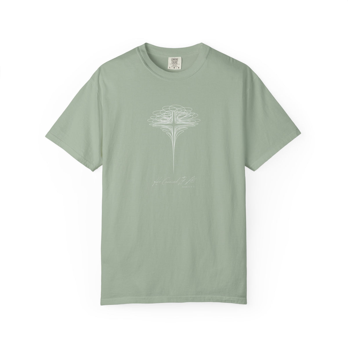 T-Shirt — 'He Carried It All' Cross Graphic Christian Tee