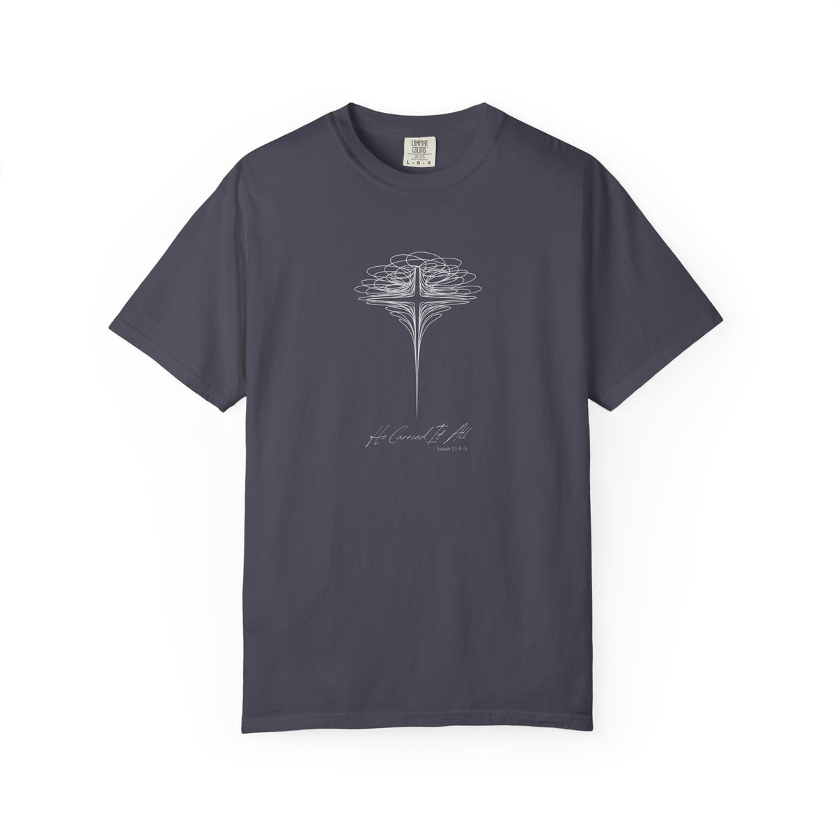 T-Shirt — 'He Carried It All' Cross Graphic Christian Tee