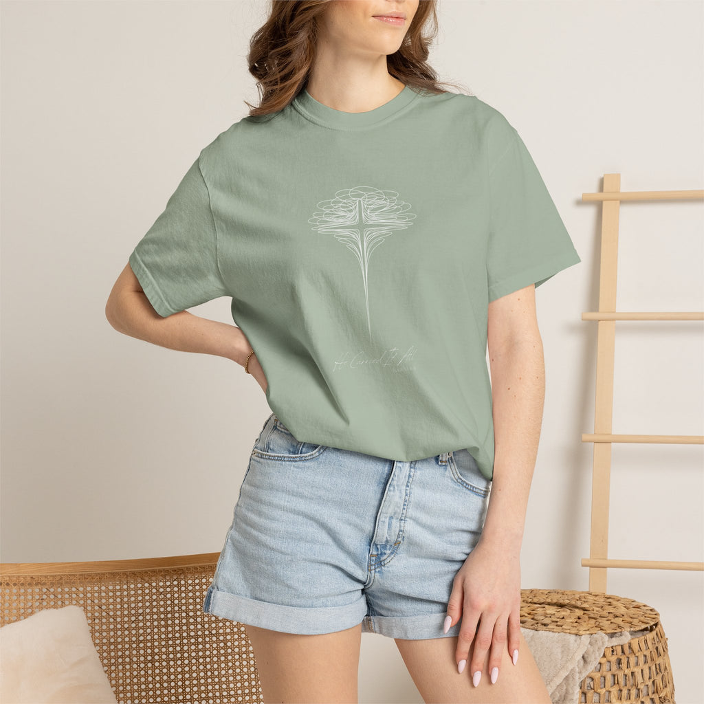 T-Shirt — 'He Carried It All' Cross Graphic Christian Tee