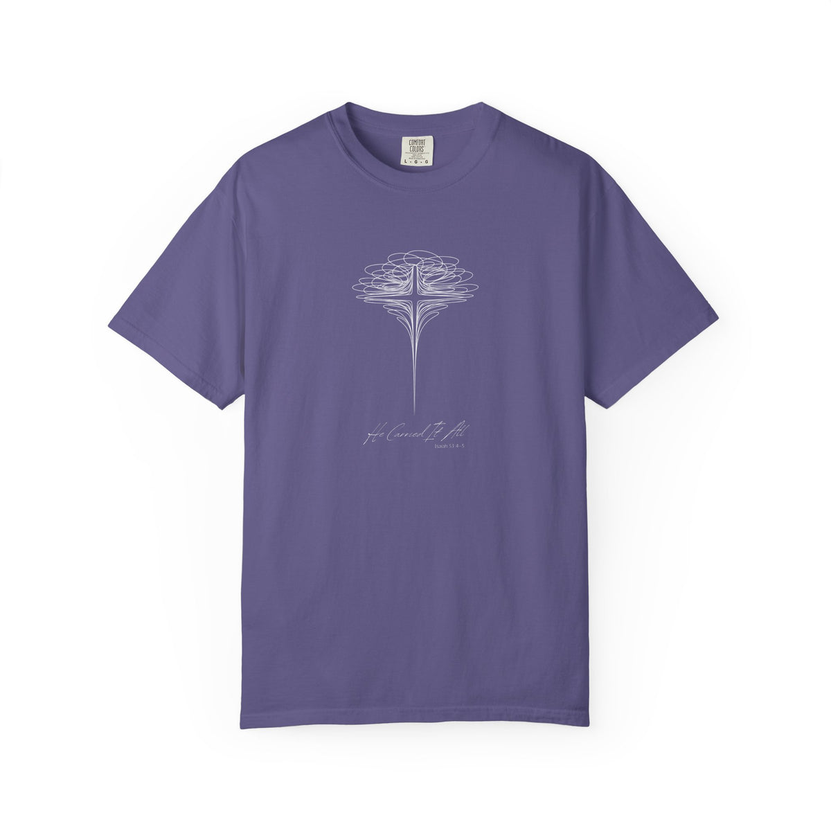 T-Shirt — 'He Carried It All' Cross Graphic Christian Tee