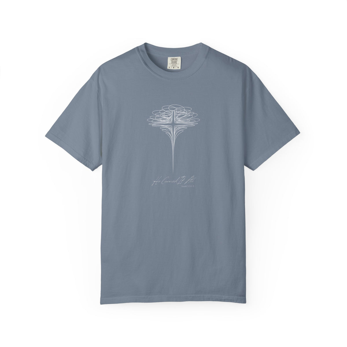 T-Shirt — 'He Carried It All' Cross Graphic Christian Tee