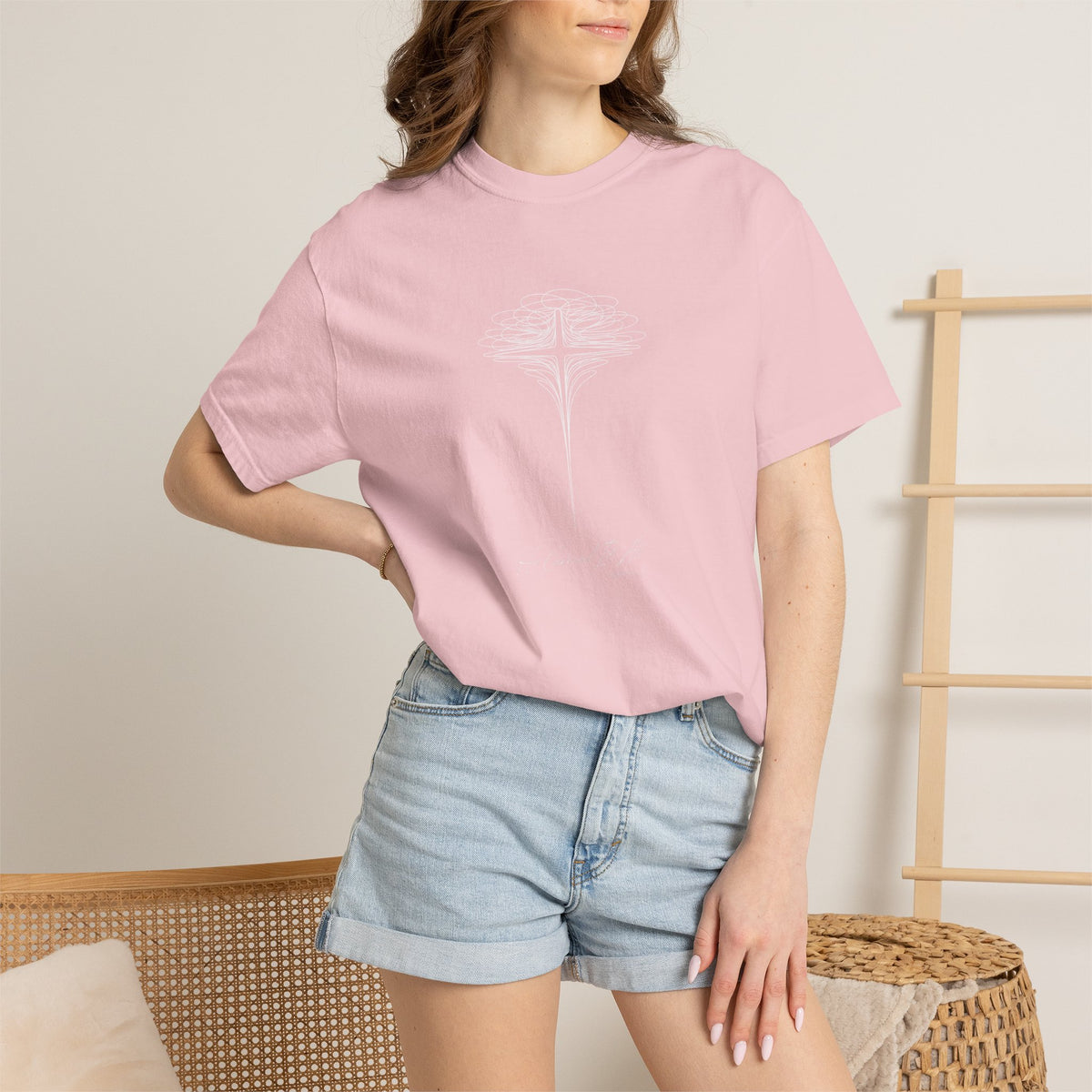 T-Shirt — 'He Carried It All' Cross Graphic Christian Tee